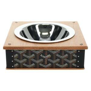Goyard Herringbone Food Bowl Brown Goyardine Plate